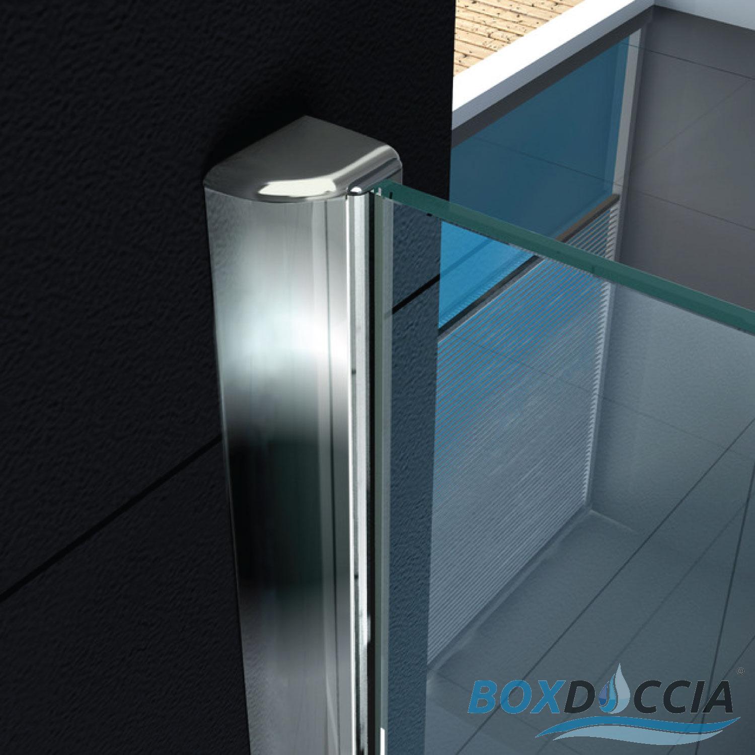 Box cabina doccia parete fissa 8 10mm vetro temprato cristallo ...