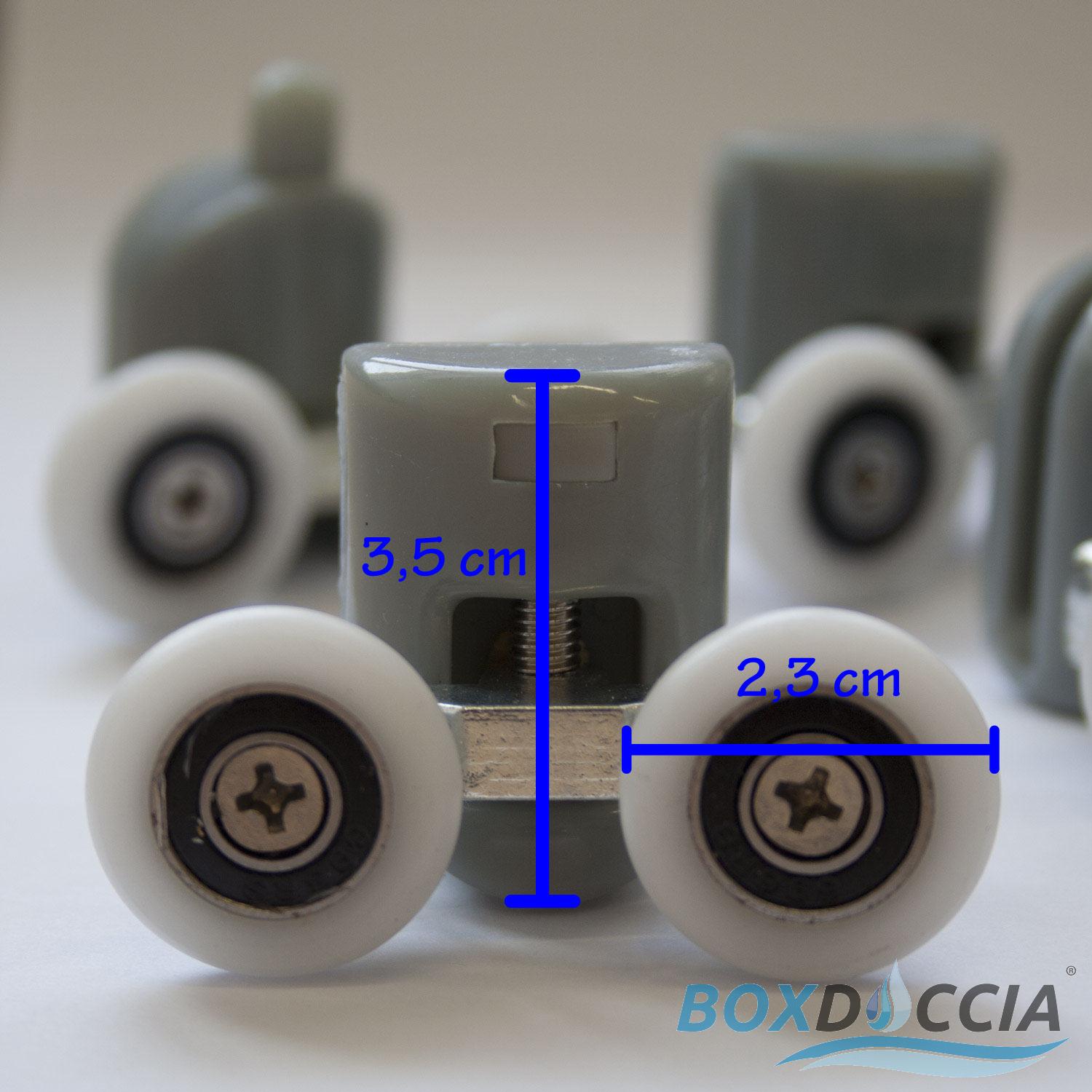 Kit8 cuscinetti ricambio box doccia cabina porta rotelline anta ... Rotelle per box doccia