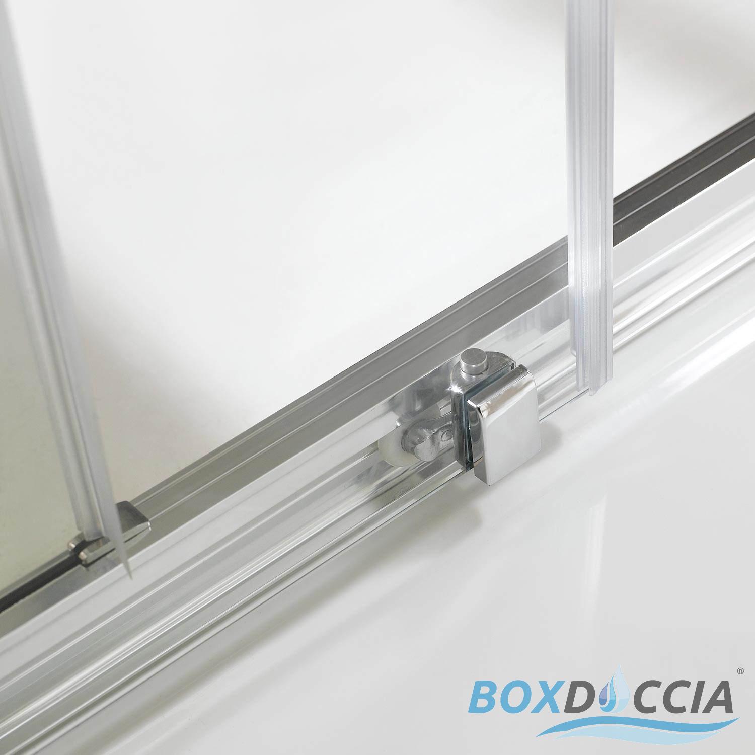 Box porta doccia due 2 ante vetro trasparente scorrevole 137 138 ... Doccia a due ante
