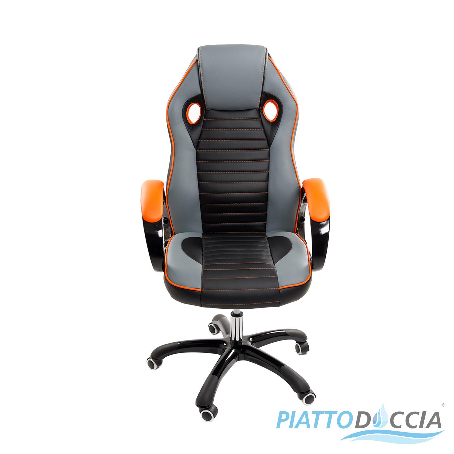 Chaise Fauteuil Siege De Bureau Sport Racing Gaming Ordinateur Accoudoir Orange Ebay