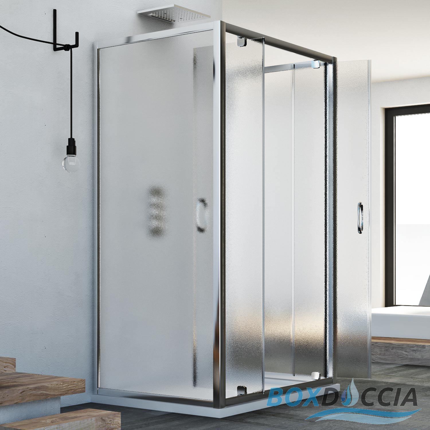 DUSCHKABINE 70X100X70 CM DREISEITIG SCHWINGTÜR ECHTGLAS STRUKTURGLAS | eBay