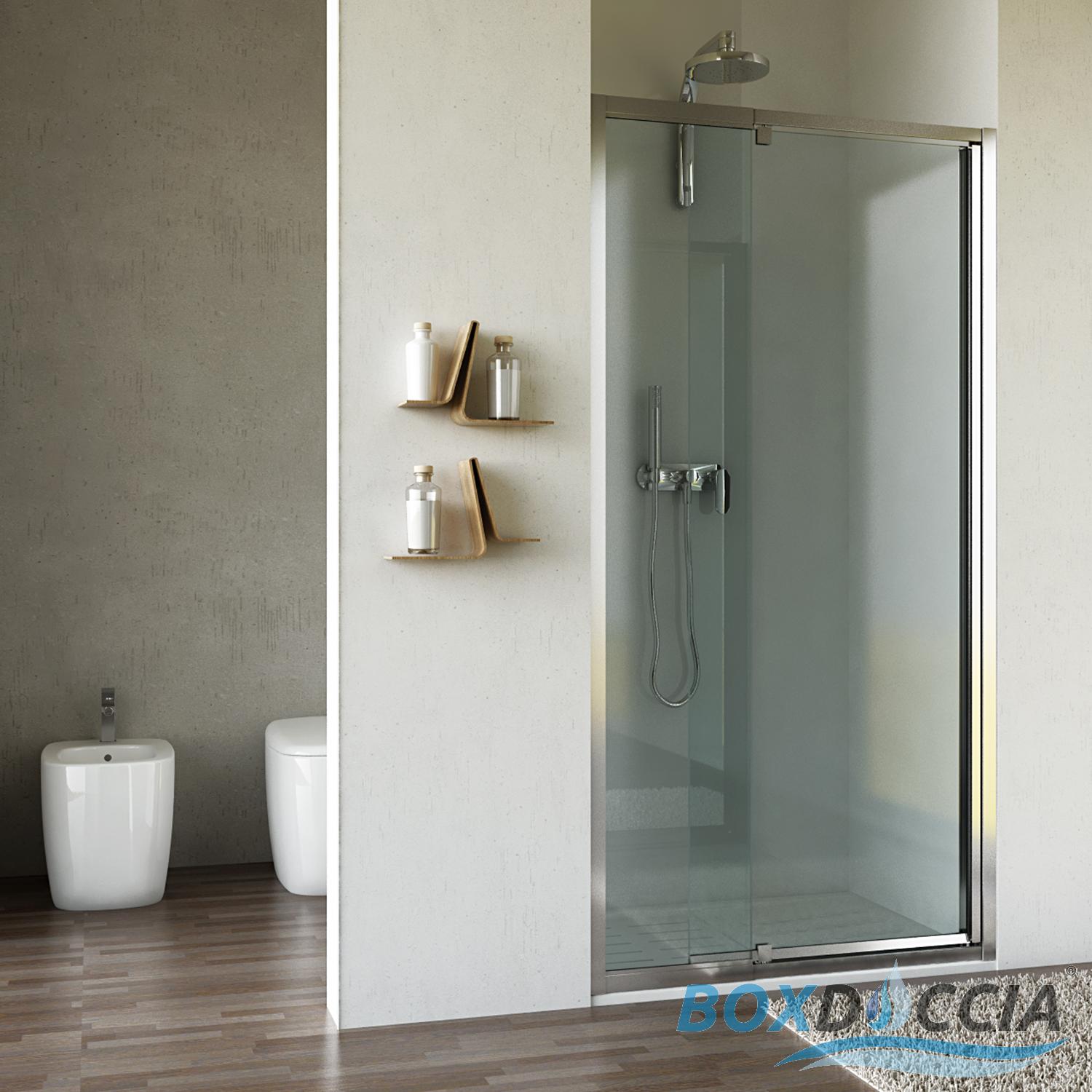 Box cabina doccia nicchia parete porta bagno cristallo battente da ... Porte in cristallo per doccia