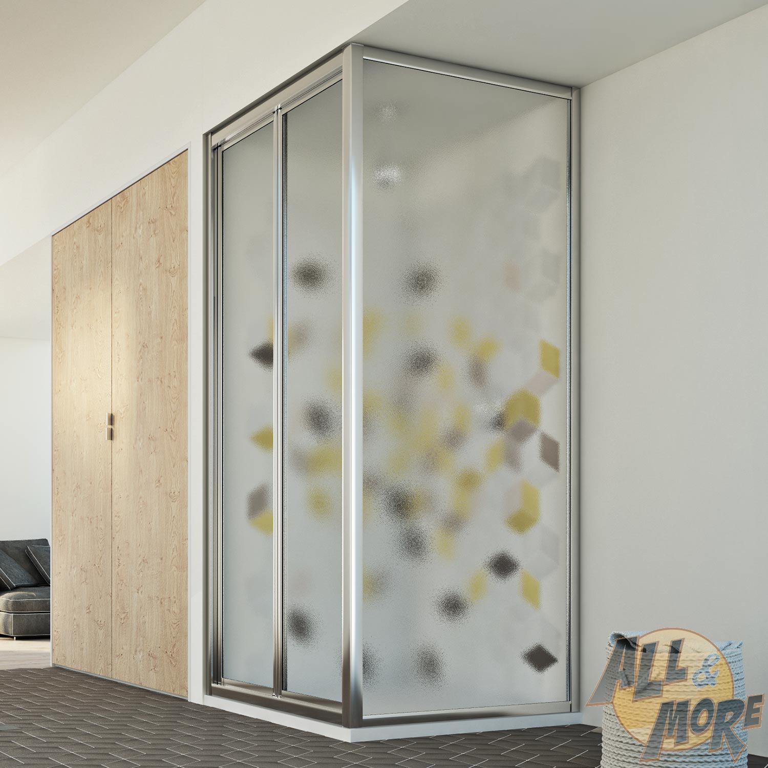 Cabine De Douche 80x100 H198 1 Porte Pliante Verre Opaque