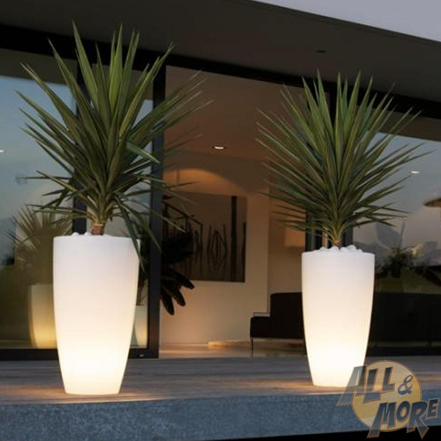 vaso resina h90 alto moderno tondo con lampada bianco made tkm design