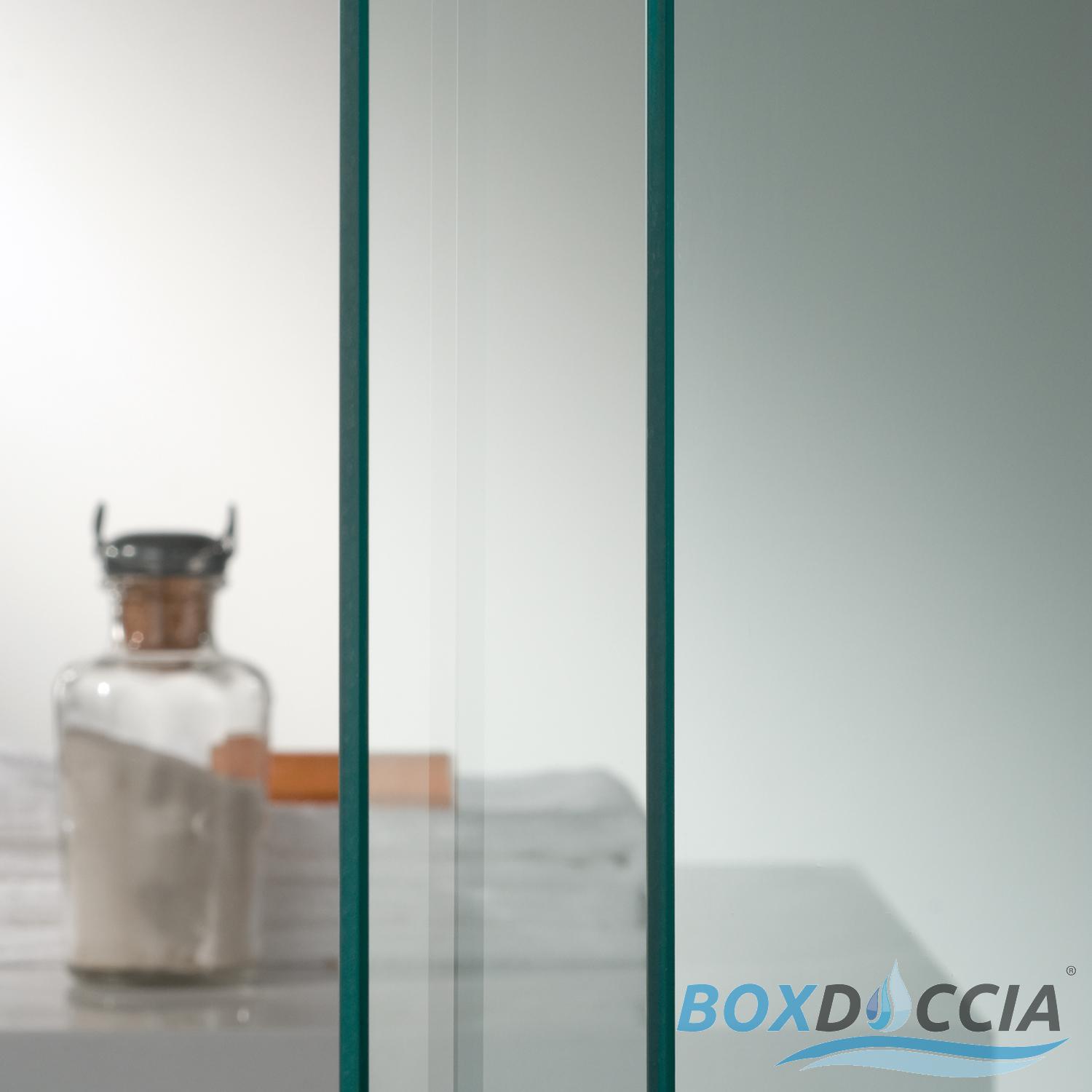 Idralite Box Mampara de Ducha Rectangular 75x90 H185 Transparente 6mm Mod Alabama