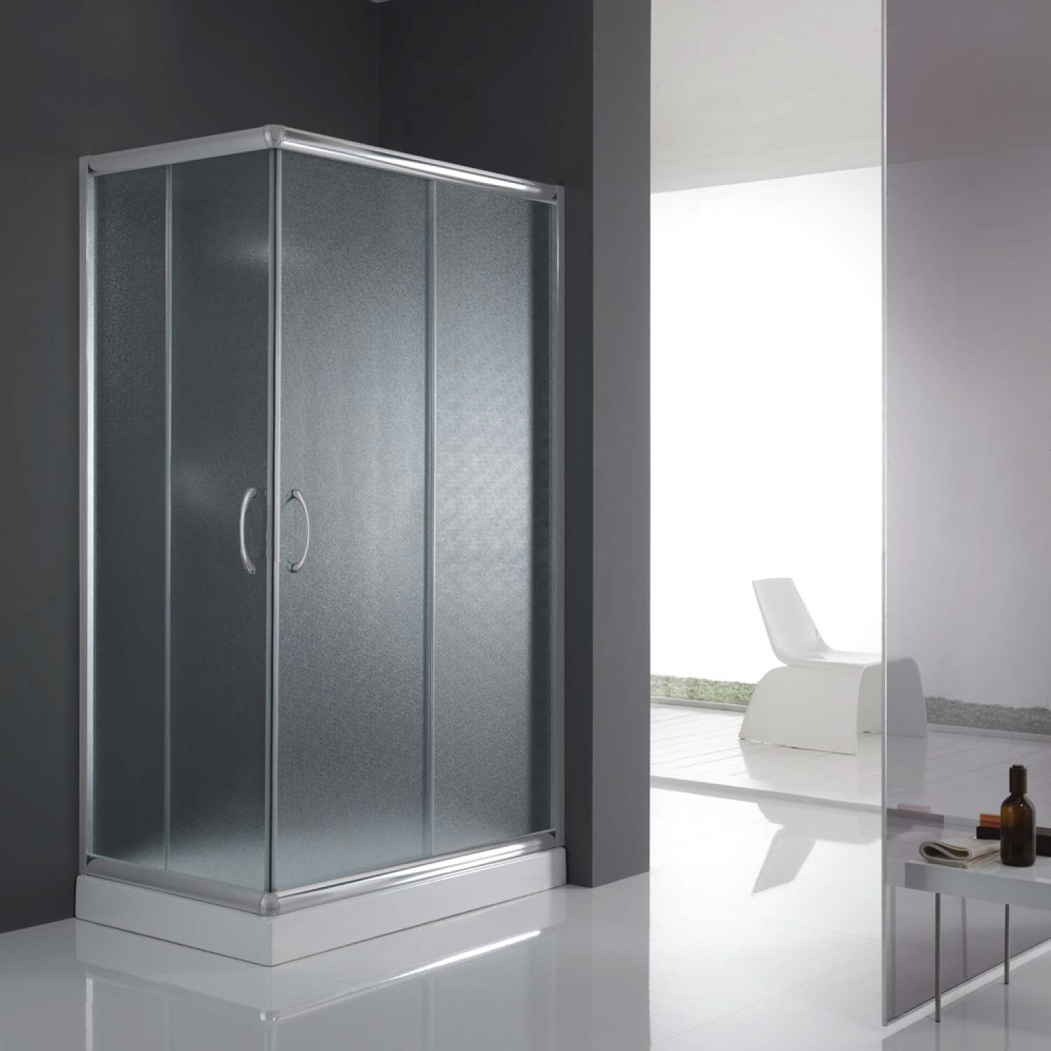 BOX CABINA DOCCIA BAGNO 80x120 RETTANGOLARE ANGOLARE CRISTALLO VETRO