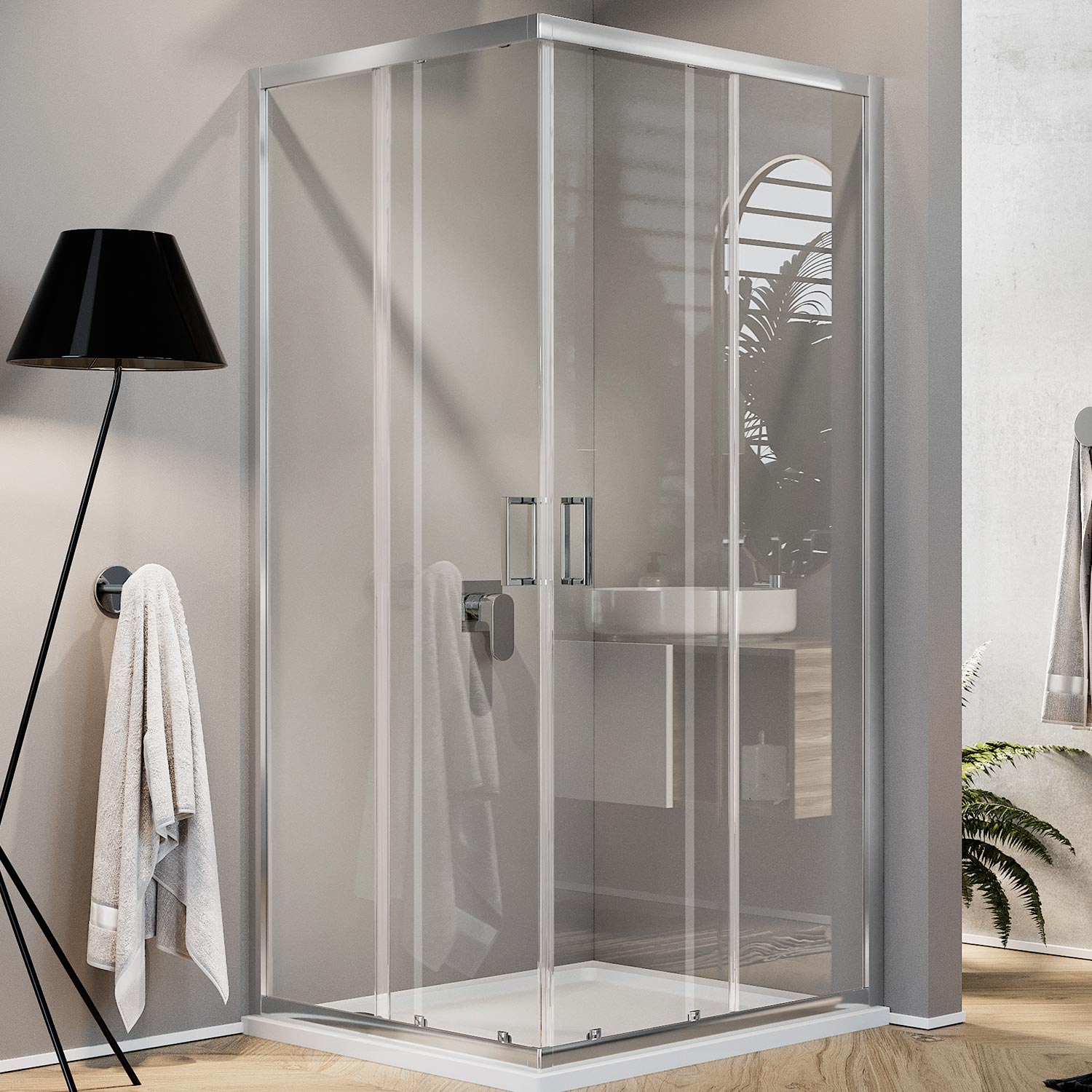 Idralite PIATTO DOCCIA ACRILICO 70x90 RETTANGOLARE ANGOLARE ULTRA SLIM BAGNO SOLID PIETRA 