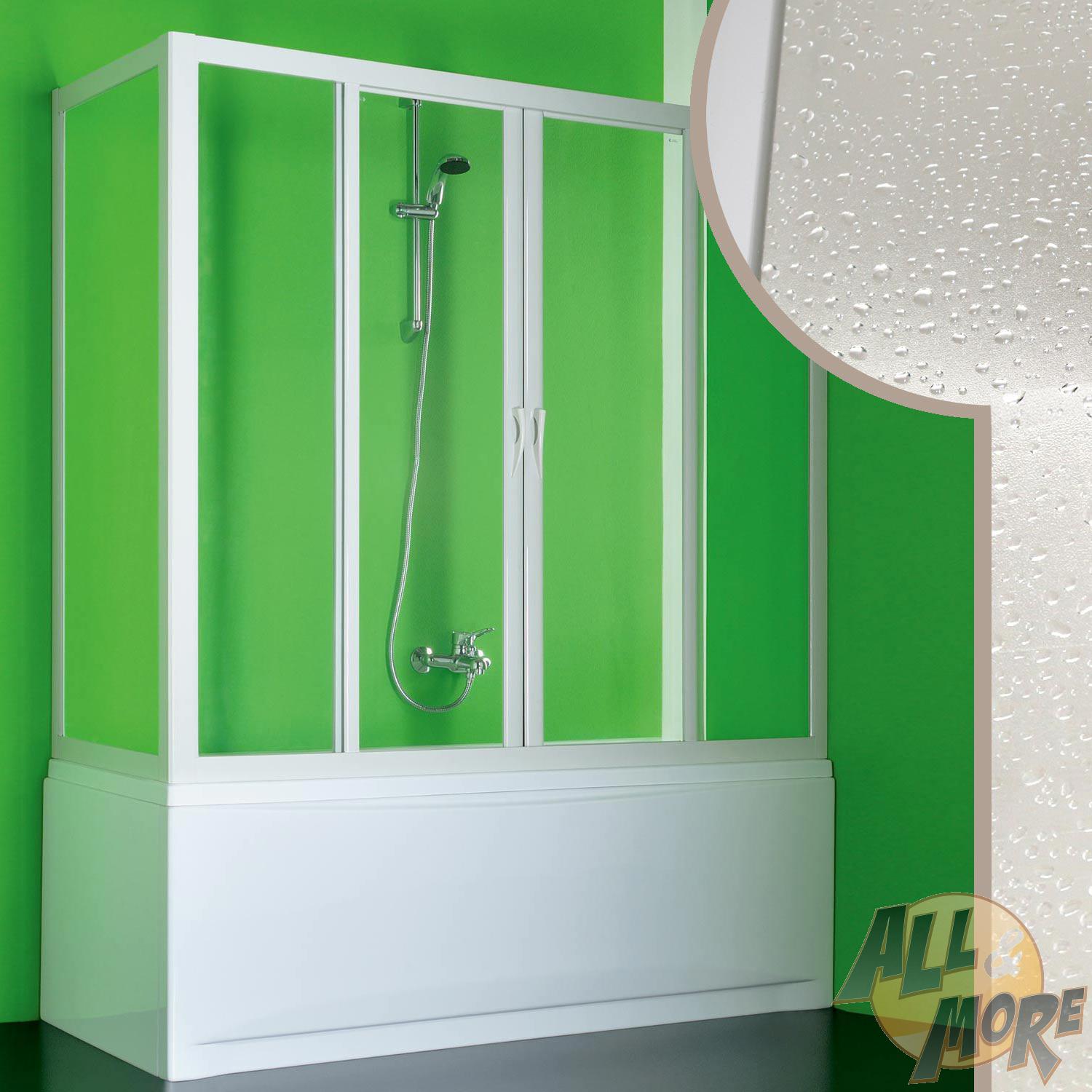 CABINE DE DOUCHE PAROI PARE-BAIGNOIRE 140 CM 1 CÔTÉ PVC ACRYLIQUE PORTE COULISS