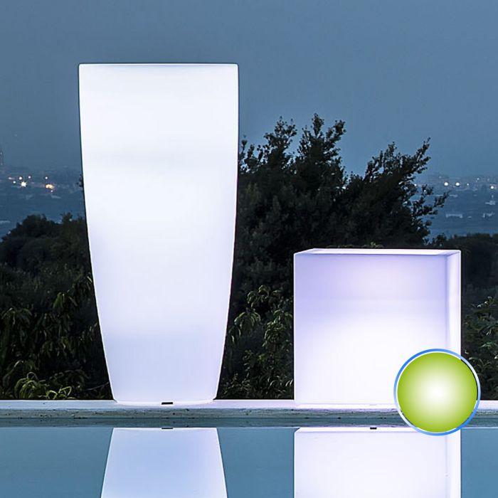 Vaso Agave Tondo Con Luce Verde H90 Ø 40Cm main product photo