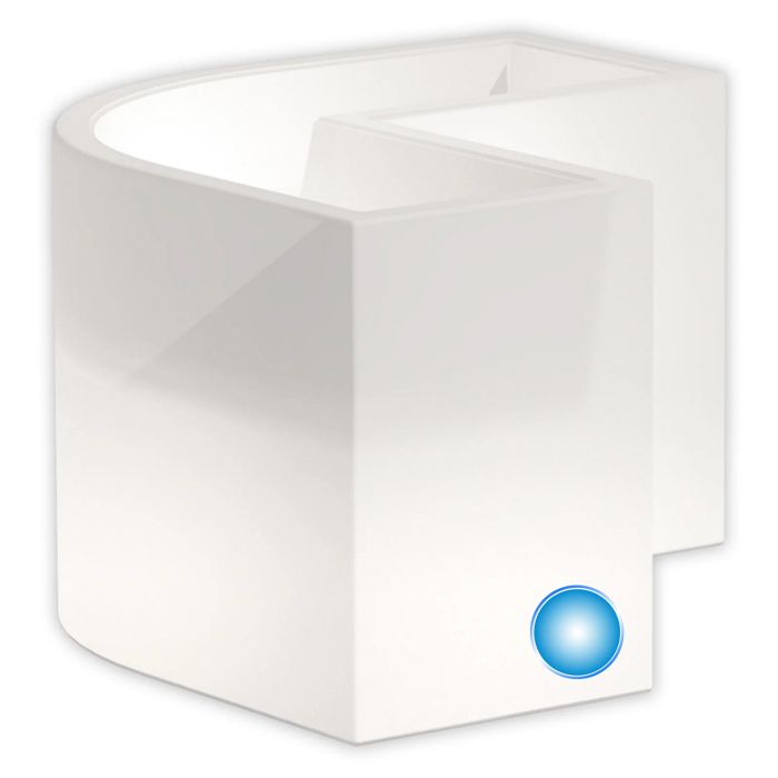 Vaso Luminoso Fioriera In Resina Angolare H 50 CM Led Luce Blu mod. Flowerpot Angolare Led main product photo