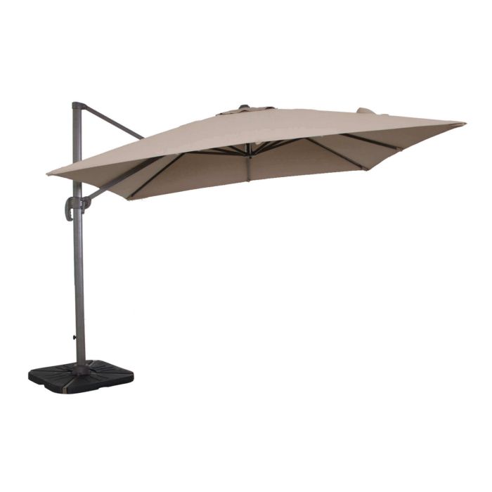 Ombrellone da giardino 3x3 in alluminio con telo in poliestere Tortora palo Taupe antivento mod. Saturno main product photo