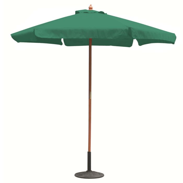 Ombrellone da giardino Ø 2,5 con telo in poliestere Verde Scuro palo in Legno antivento mod. Fantasy main product photo