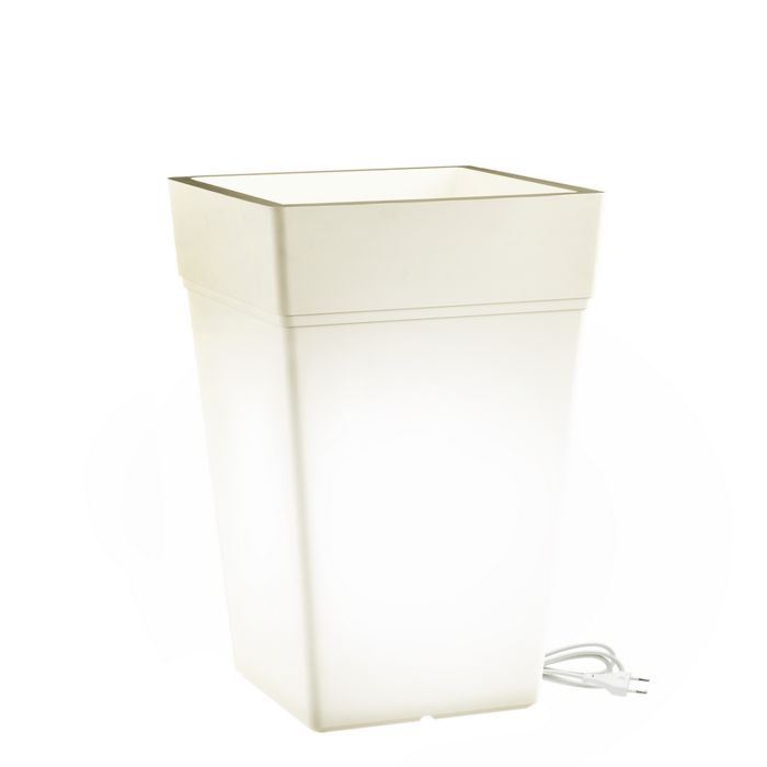 Vaso luminoso Quadrato Led luce bianca 38x38 CM H 65 CM mod. Stalk Led main product photo