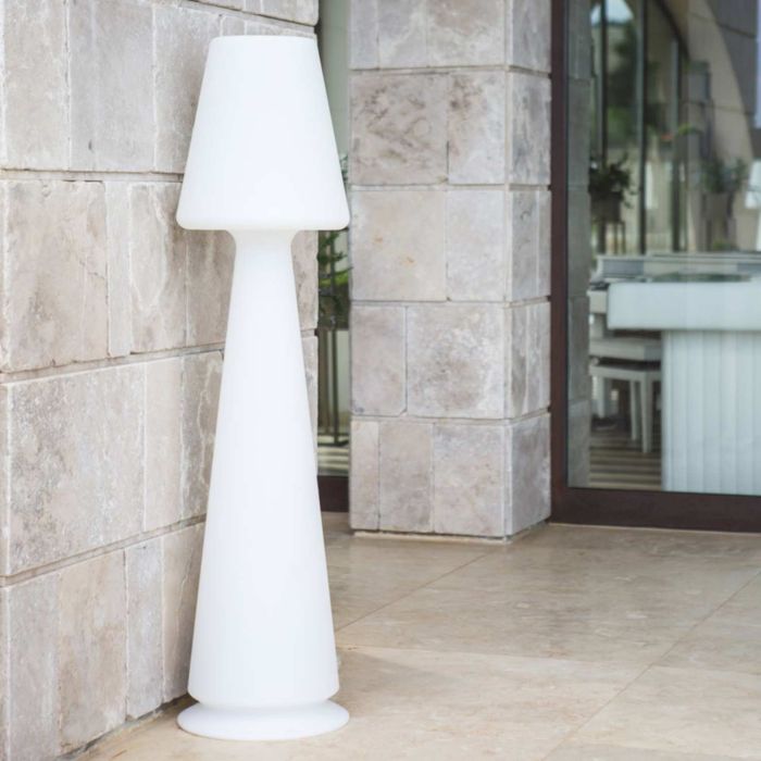 Lampada da terra in resina Chloe senza telecomando luce bianca H 165 Cm main product photo