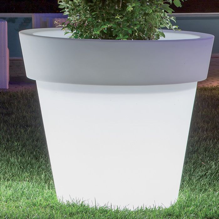 Vaso Gemma led multicolor con batteria in resina diametro 80 cm main product photo