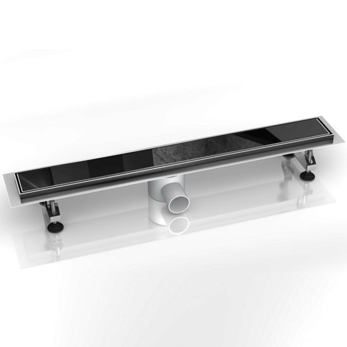 Canalina Acciaio Inox e Vetro Nero mod. Carbon main product photo