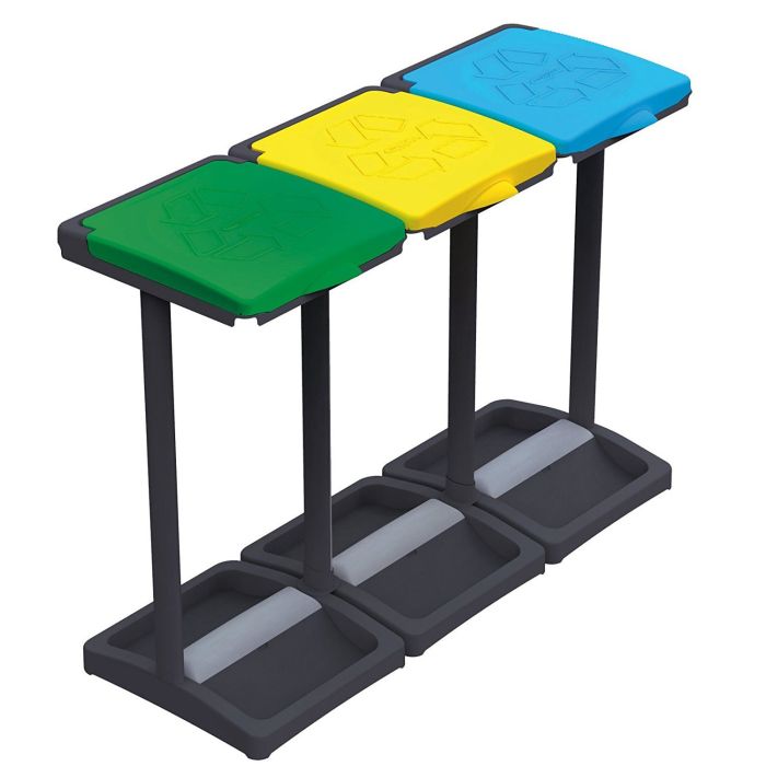 Portasacchi tre pattumiera raccolta rifiuti differenziata con vano porta sacchetti main product photo
