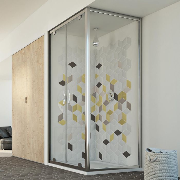 Box Doccia 80x130 AP. 130 CM H198 trasparente mod. Cristal Duo 2 Ante main product photo