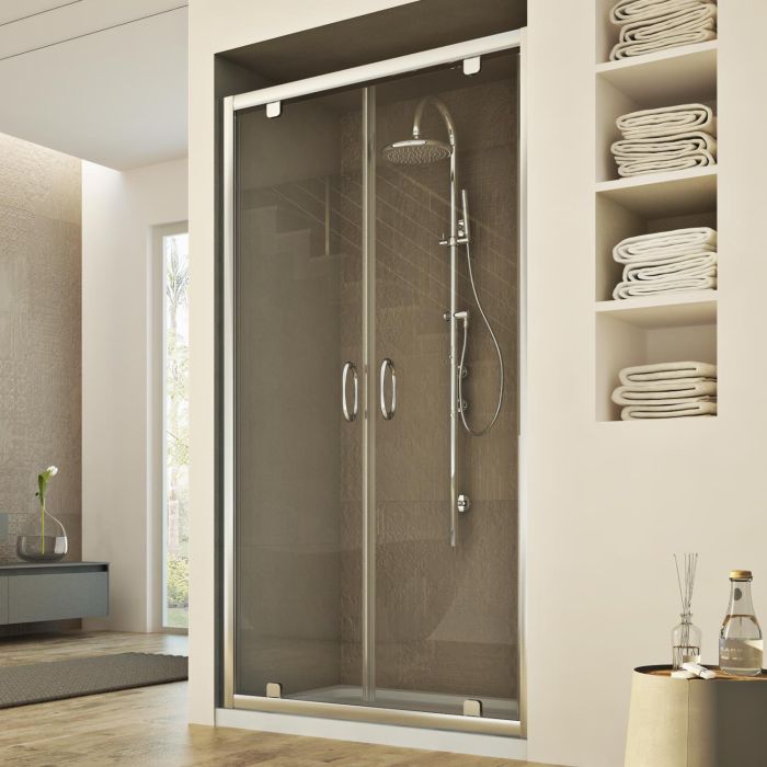 Porta Doccia 130CM H185 trasparente mod. Sintesi 2 Ante main product photo