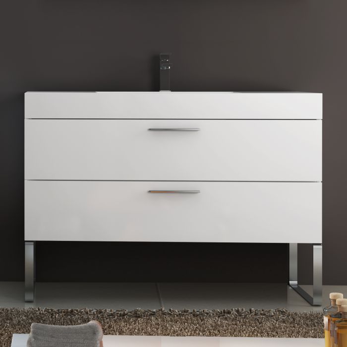 Base con piedi cromo 120cm laccato bianco White 4 main product photo