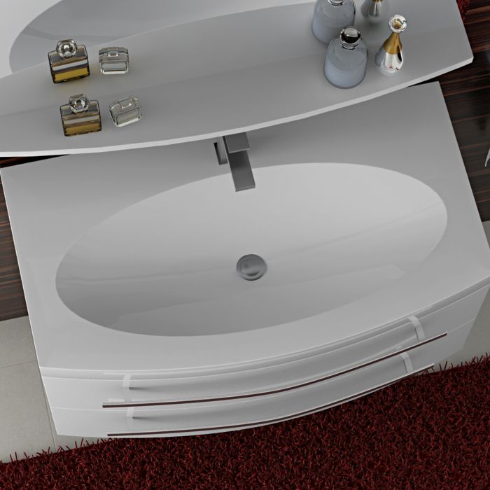Piano lavabo in marmo artificiale 92cm White 3 main product photo