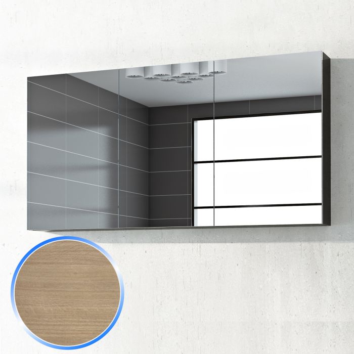 Specchiera 3 ante 135x70 rovere chiaro Lisbona 5 main product photo
