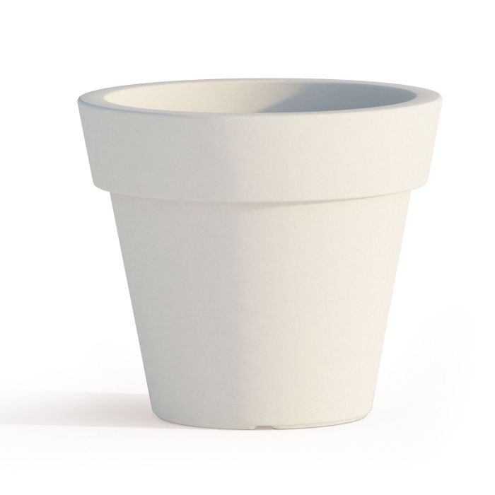 Vaso e Sottovaso Begonia In Resina Tondo H45 Bianco Ø 50Cm main product photo