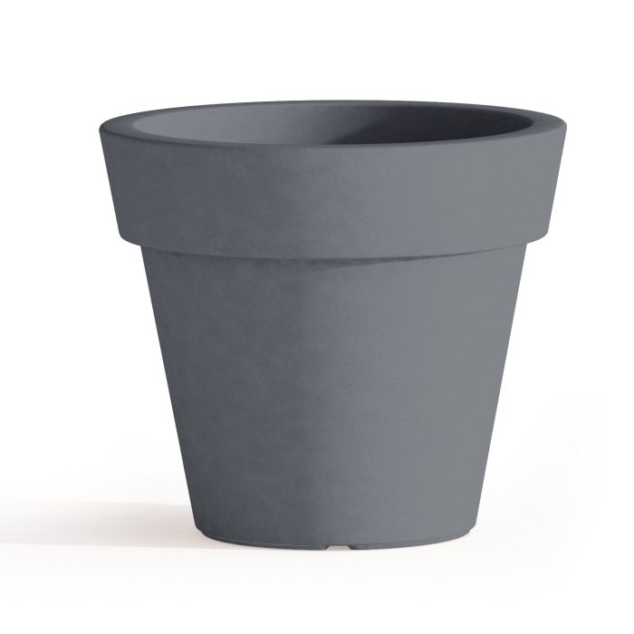 Vaso e Sottovaso Begonia In Resina Tondo H45 Grigio Ø 50Cm main product photo