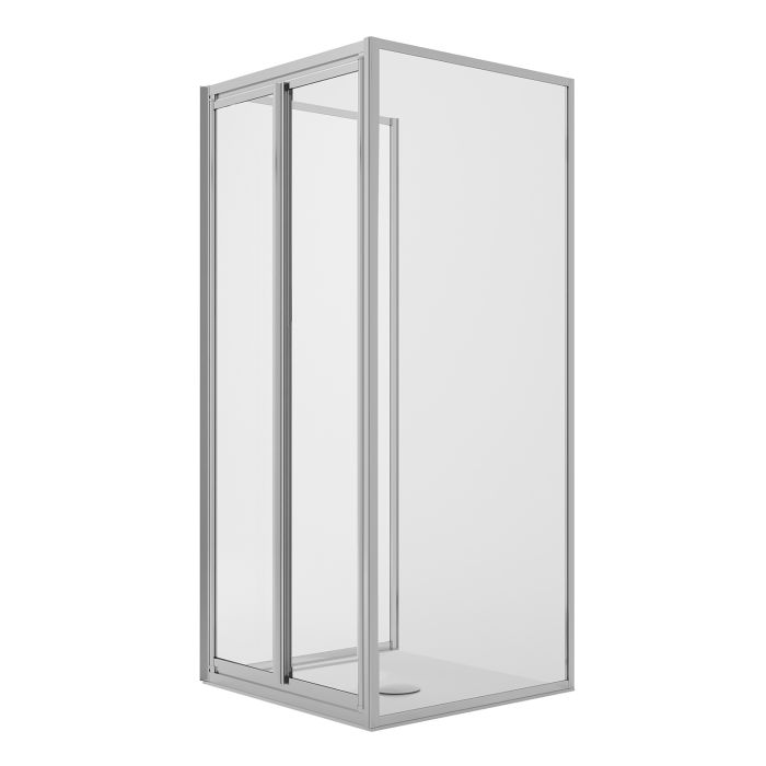 Box Doccia 3 lati 70x80x70CM H185 Cristallo Trasparente 2 Fissi+Saloon 2 Ante Battente 80 mod. Clint main product photo