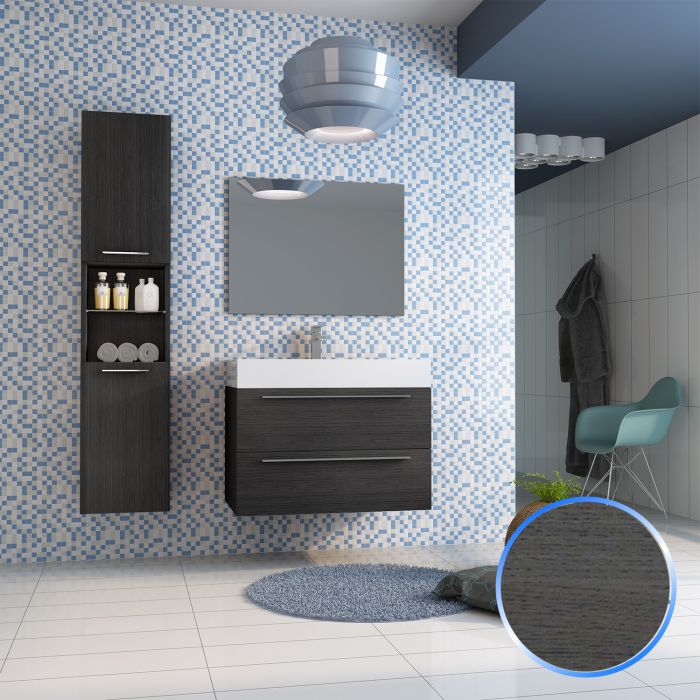 Mobile da Bagno 80cm Lisbona 1 Rovere Grigio main product photo