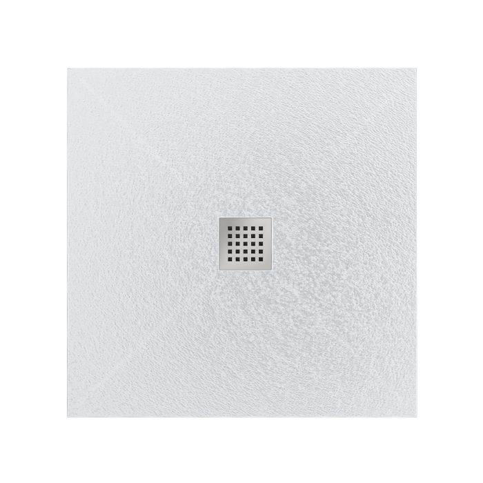 Piatto Doccia 70x70x3,5 CM Quadrato Bianco Marmoresina Ardesia Effetto Pietra mod. Petra main product photo
