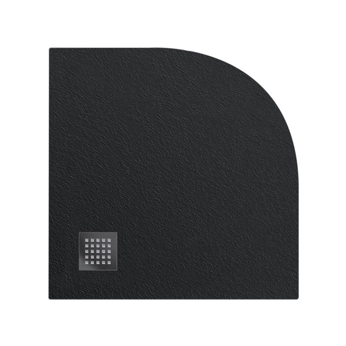 Piatto Doccia 80x80x3,5 CM Semicircolare Antracite Marmoresina Ardesia Effetto Pietra mod. Petra main product photo
