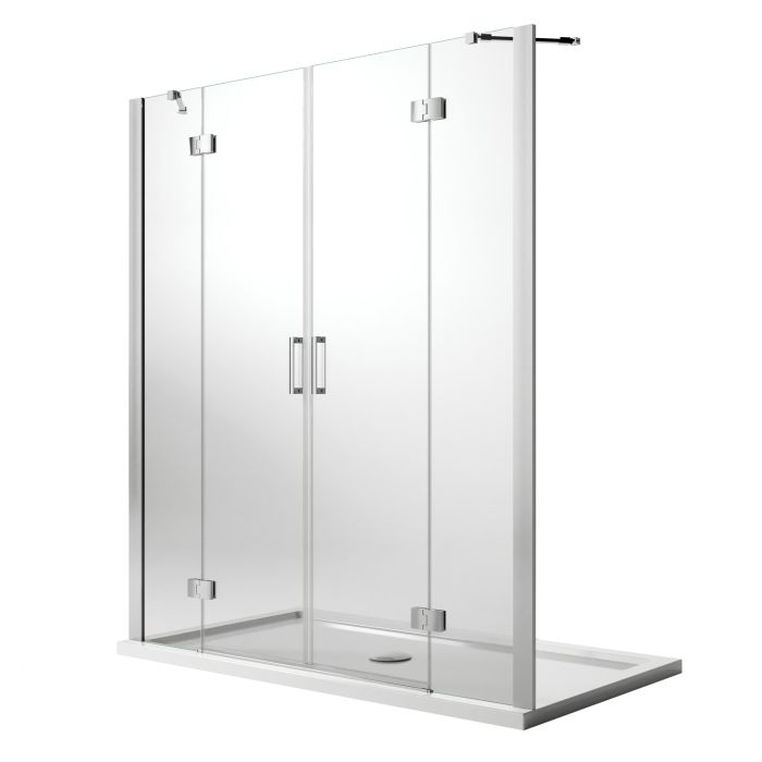Porta Doccia 155CM H190 Vetro Trasparente con Easy-Clean mod. Flip Anta + Anta main product photo