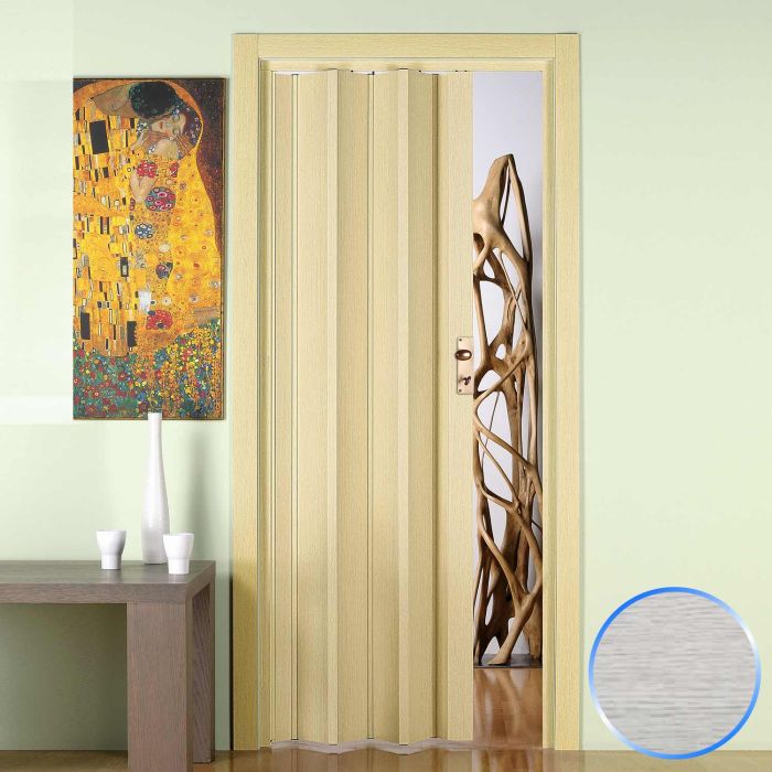 Porta a Soffietto da Interno in PVC Rovere Sbiancato 88,5x214 cm mod. Luciana main product photo