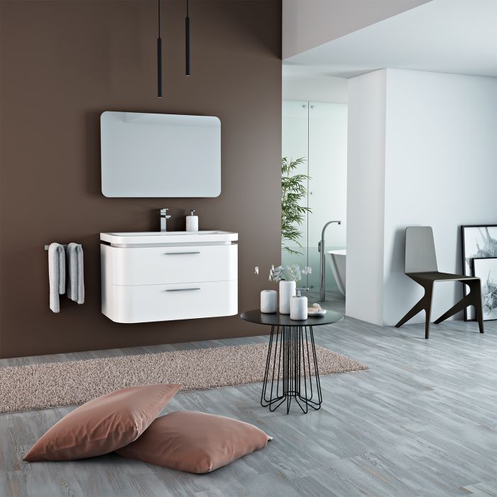 Mobile da Bagno 90cm White 1 Bianco Laccato main product photo