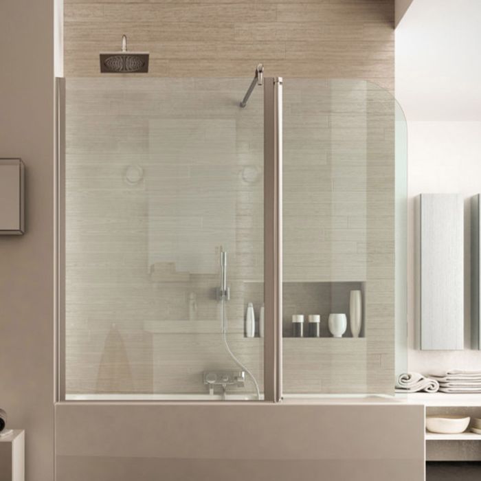 Sopravasca 165 CM Vetro a battente mod. Tirreno versione Sinistra profilo Cromo main product photo