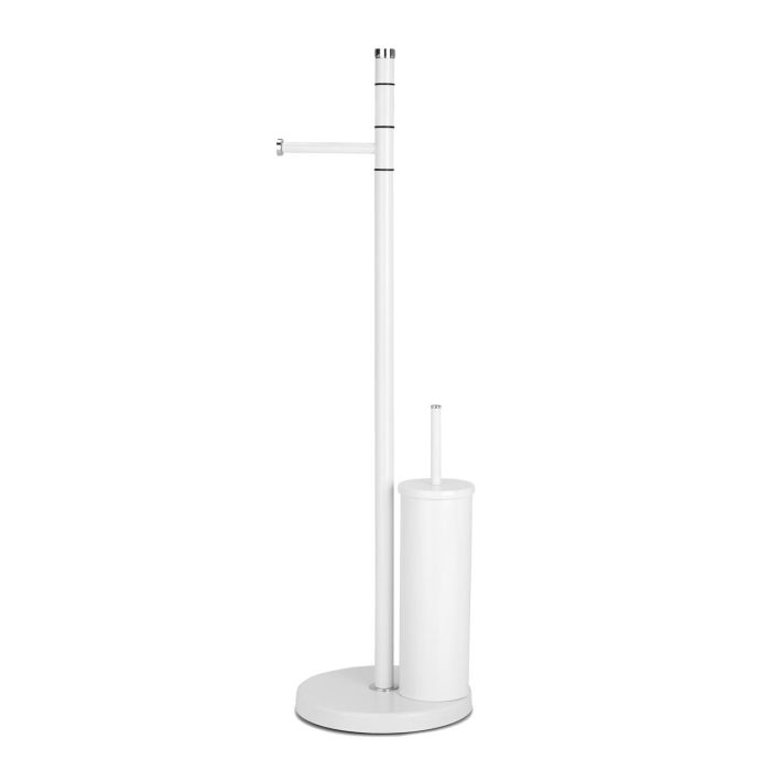 Piantana Porta Scopino Asciugamani Portasalviette in Acciaio Bianco mod. Windor main product photo