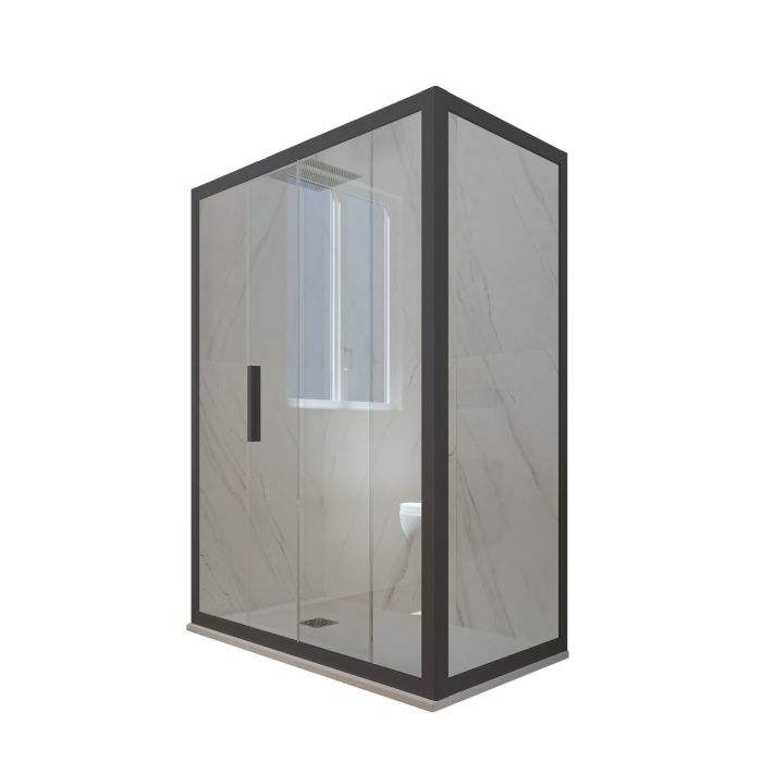 Box doccia scorrevole 75x160 CM H 200 Vetro Trasparente Profilo Antracite mod. Deco Duo main product photo