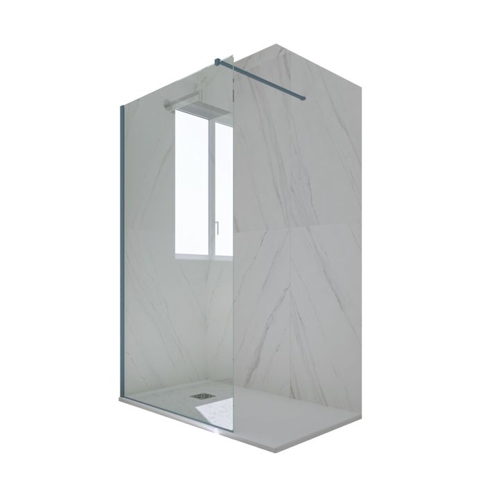 Parete doccia Walk-in da 100 CM H 200 Vetro Trasparente Profilo Blu Navy in pvc mod. Kolors main product photo