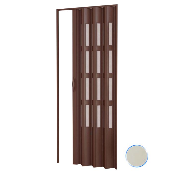 Porta a soffietto da interno in kit con vetri in PVC Avorio 1013 82x210 cm mod. Sonia main product photo