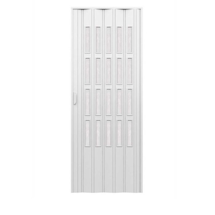 Porta a soffietto da interno in kit con vetri in PVC Bianca 82x220 cm mod. Sonia main product photo