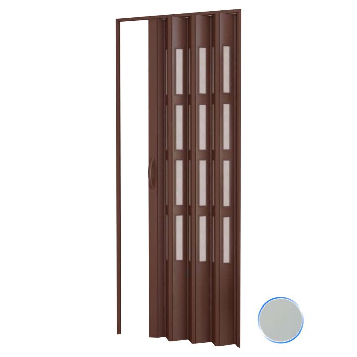Porta a soffietto da interno in kit con vetri in PVC Grigio 82x220 cm mod. Sonia main product photo