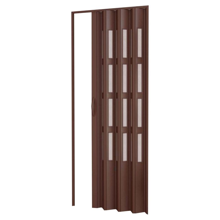 Porta a soffietto da interno in kit con vetri in PVC Noce 82x210 cm mod. Sonia main product photo
