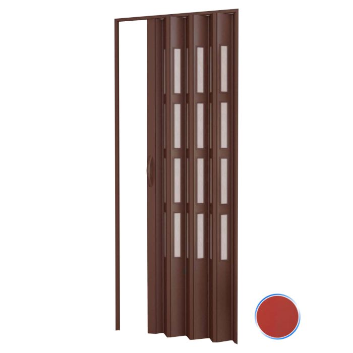 Porta a soffietto da interno in kit con vetri in PVC Rosso 82x220 cm mod. Sonia main product photo