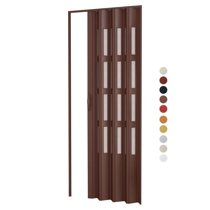 Porta a soffietto da interno in kit con vetri in PVC vari colori disponibili mod. Sonia main product photo