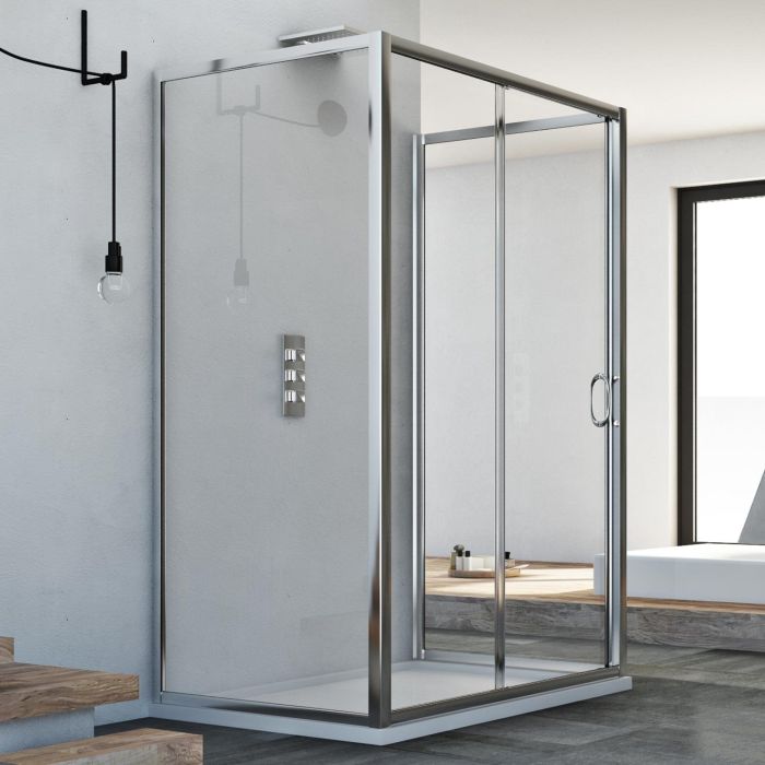 Box Doccia 3 lati 75x100x75 CM H185 trasparente mod. Replay Trio 1 Anta main product photo