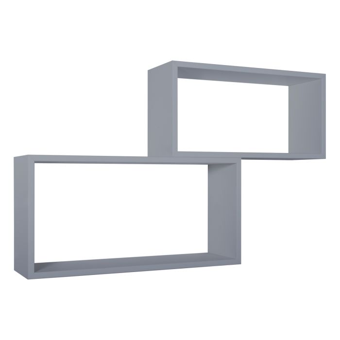Mensole da parete rettangolari Set di 2 pz colore Grigio mod. Bislungo main product photo