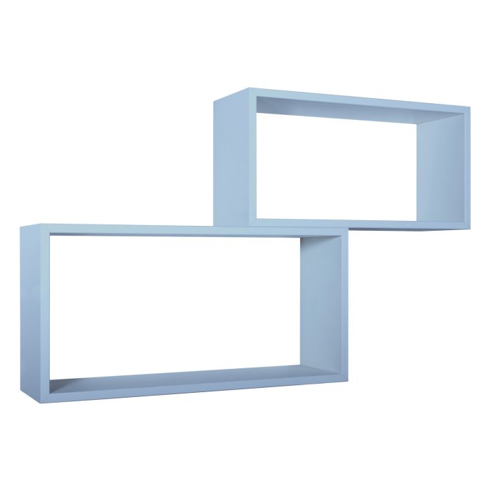 Mensole da parete rettangolari Set di 2 pz colore Blu baltico mod. Bislungo main product photo