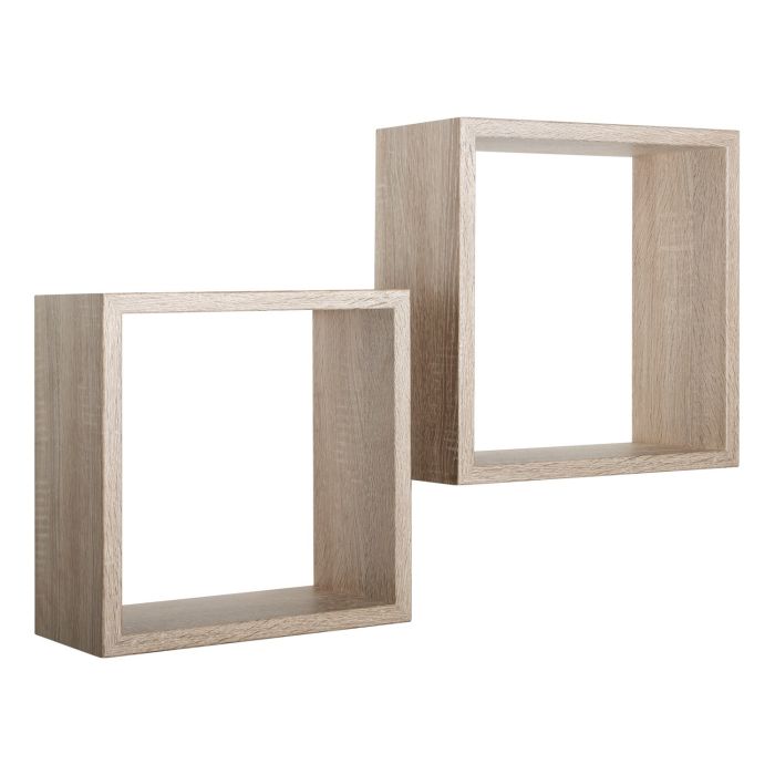 Mensole a cubo da parete Set di 2 pz componibile colore Rovere Sagerau mod. Q-bis main product photo