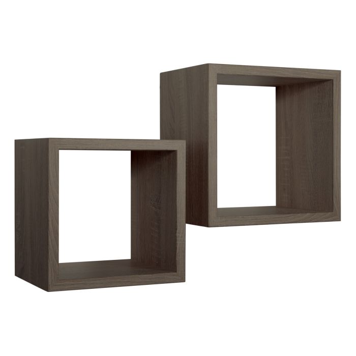 Mensole a cubo da parete Set di 2 pz componibile colore Noce mod. Q-bis Maxi main product photo